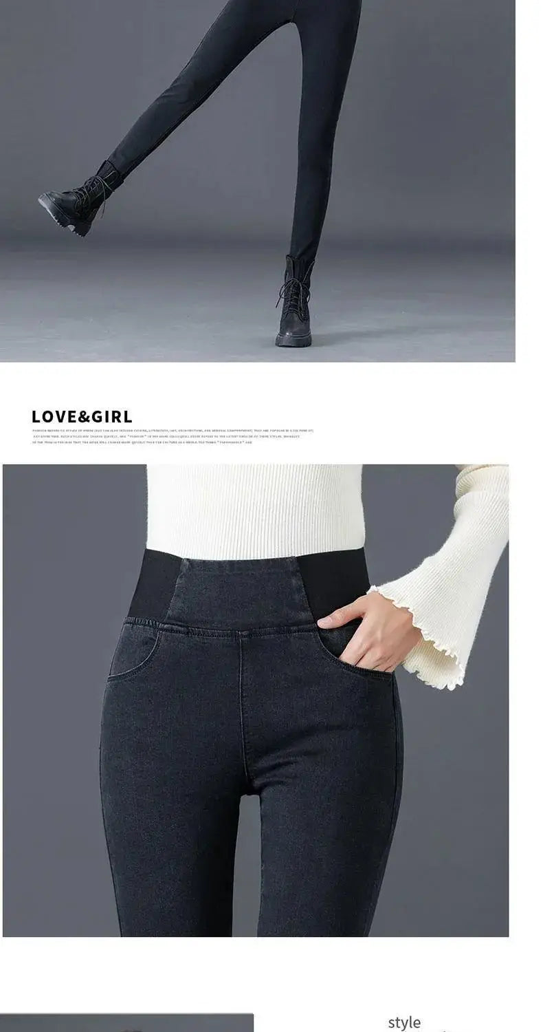 Jeans Oversize 26-38 Slim Denim Pants Women's High Waist Skinny Jean Vintage Wash Pencil Stretch Vaqueros Leggings Pantalones