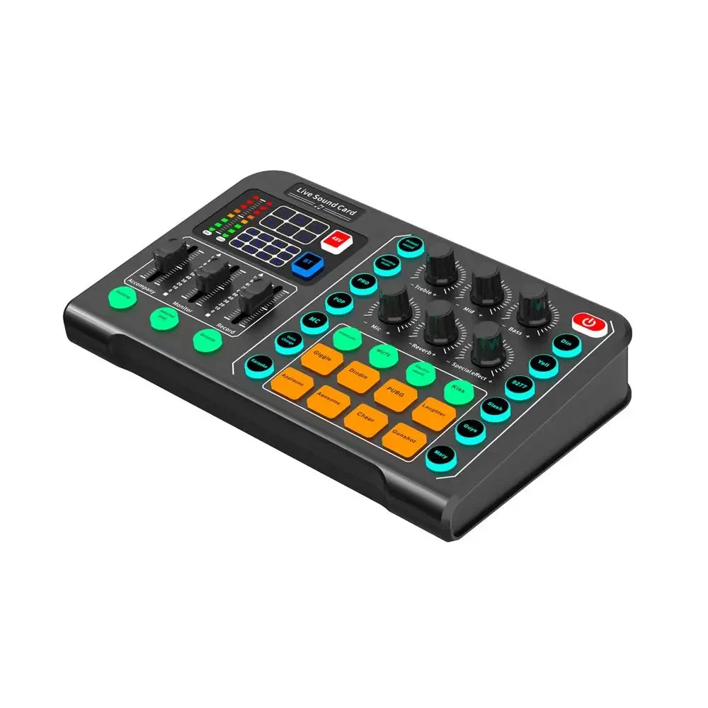 M6 Sound Card Audio Mixer for Live Broadcast Karaoke Live Broadcast Equipment for Game Singing Voice Podcast Live Streaming
