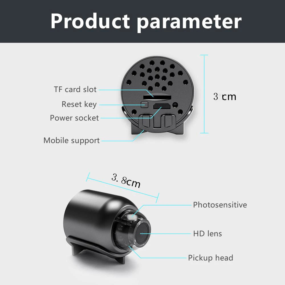 720P HD Mini WiFi Camera Indoor Safety Security Surveillance Baby Monitor Camcorder IP Cam Audio Video Recorder