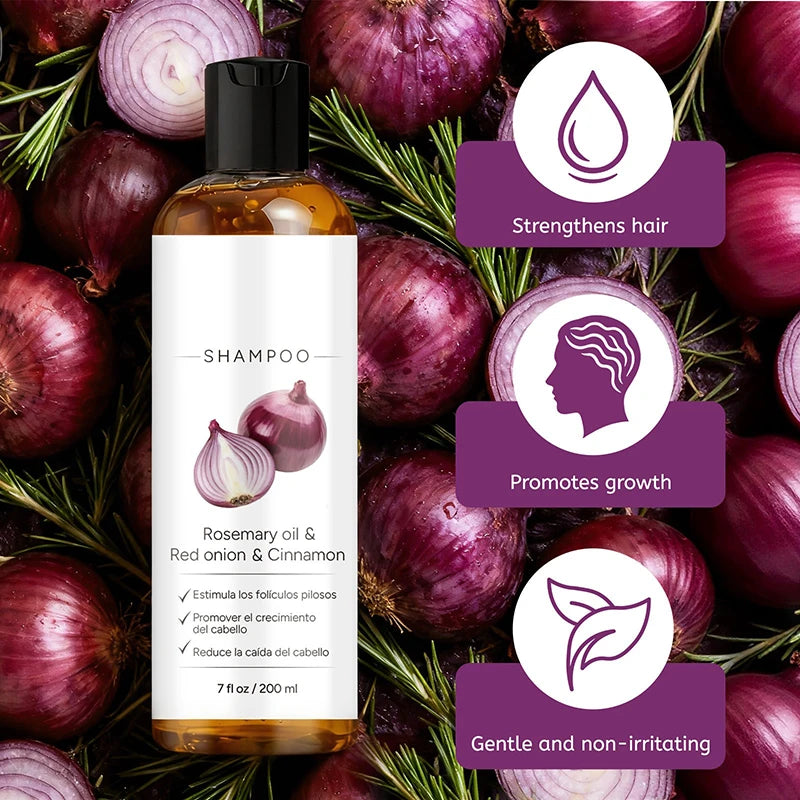 Rosemary Red Onion Hair Shampoo Deep Control Oil Cleanses The Scalp Enhance Hair Combability Nourish Moisturize Strengthen Hair