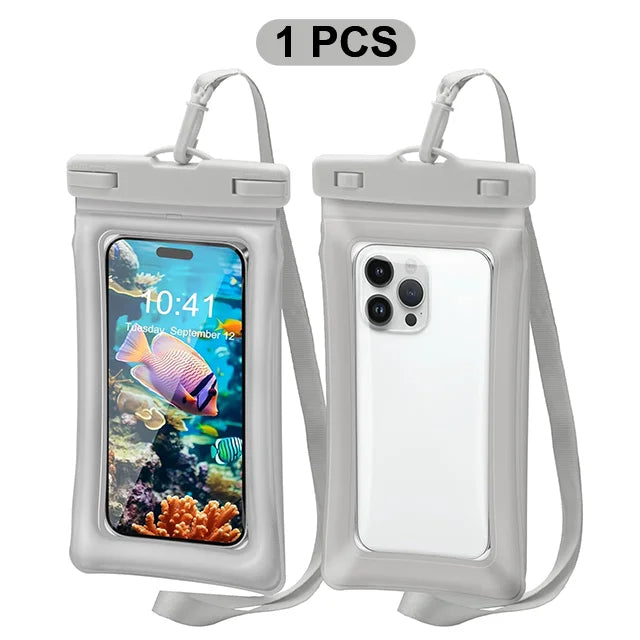 2PCS Waterproof Phone Pouch IPX8 Floating Dry Bag 1PCS Waterproof Phone Case for Beach compatible with under 7.2 inches phones