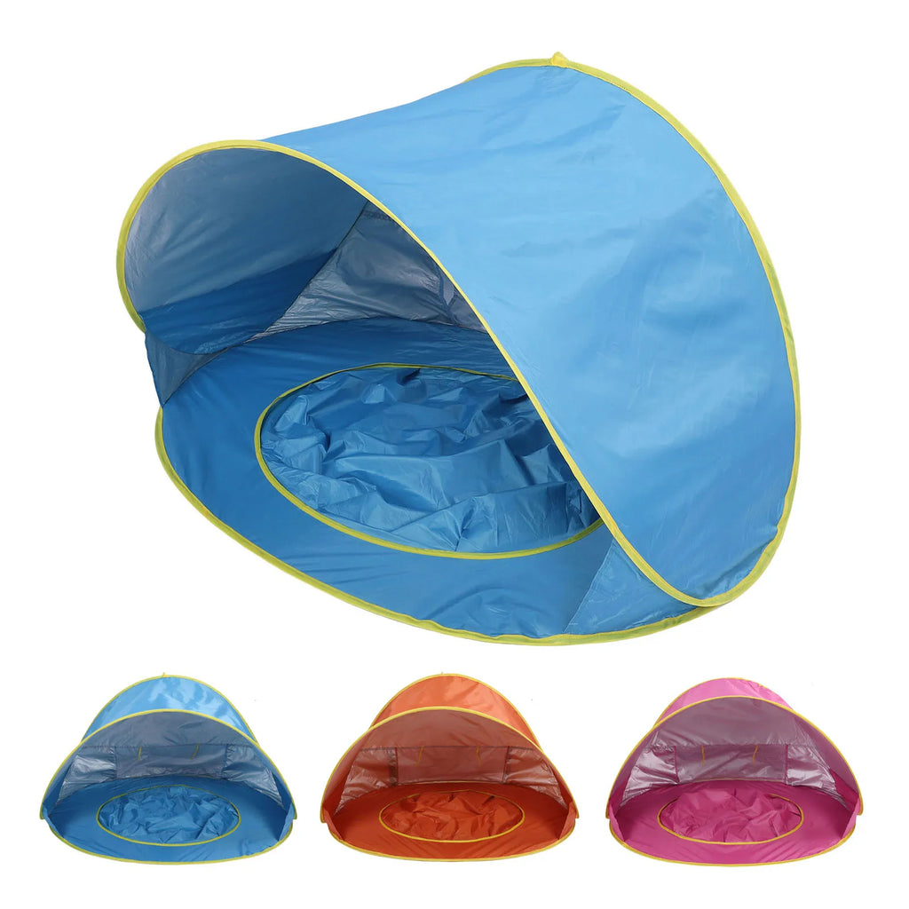 【New】Beach Tent Sun Shelter  Up Beach Tent Sun Proof Wind Proof Portable Baby Beach Tent with Pool Storage Bags for Outdoor