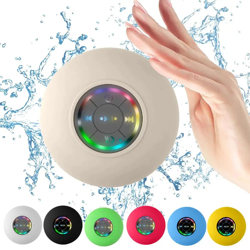 Portable Wireless Bluetooth Speaker LED IPX4 Waterproof Loudspeaker Outdoor Bathroom Large Suction Cup Mini Stereo Sound Box