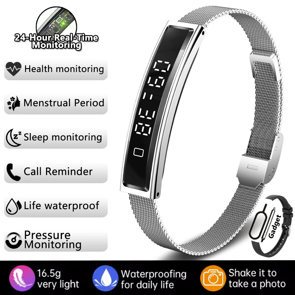 2026 New Fashion Women Smart Bracelet Multi-Sport Mode Fitness Tracker Heart Rate & Sleep Health Monitoring Smartwatch Men Women