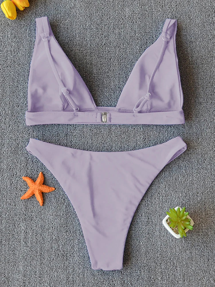 Bikini 2025 Micro Sexy Swimsuit Women Push Up Swimwear Two Piece Bikini Set Solid Bather Bathing Suit Swim Suit Female