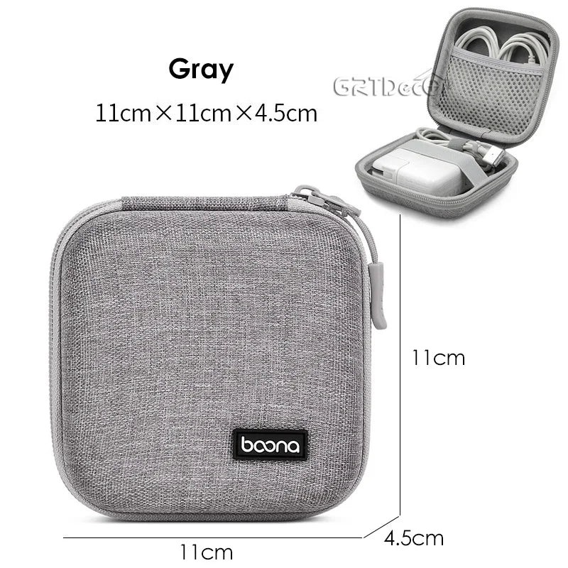 Shockproof Electronics Organizer Case for Power Adapter Cable Storage Bag Bluetooth Earphone Case Travel Small Tech Gadget Pouch