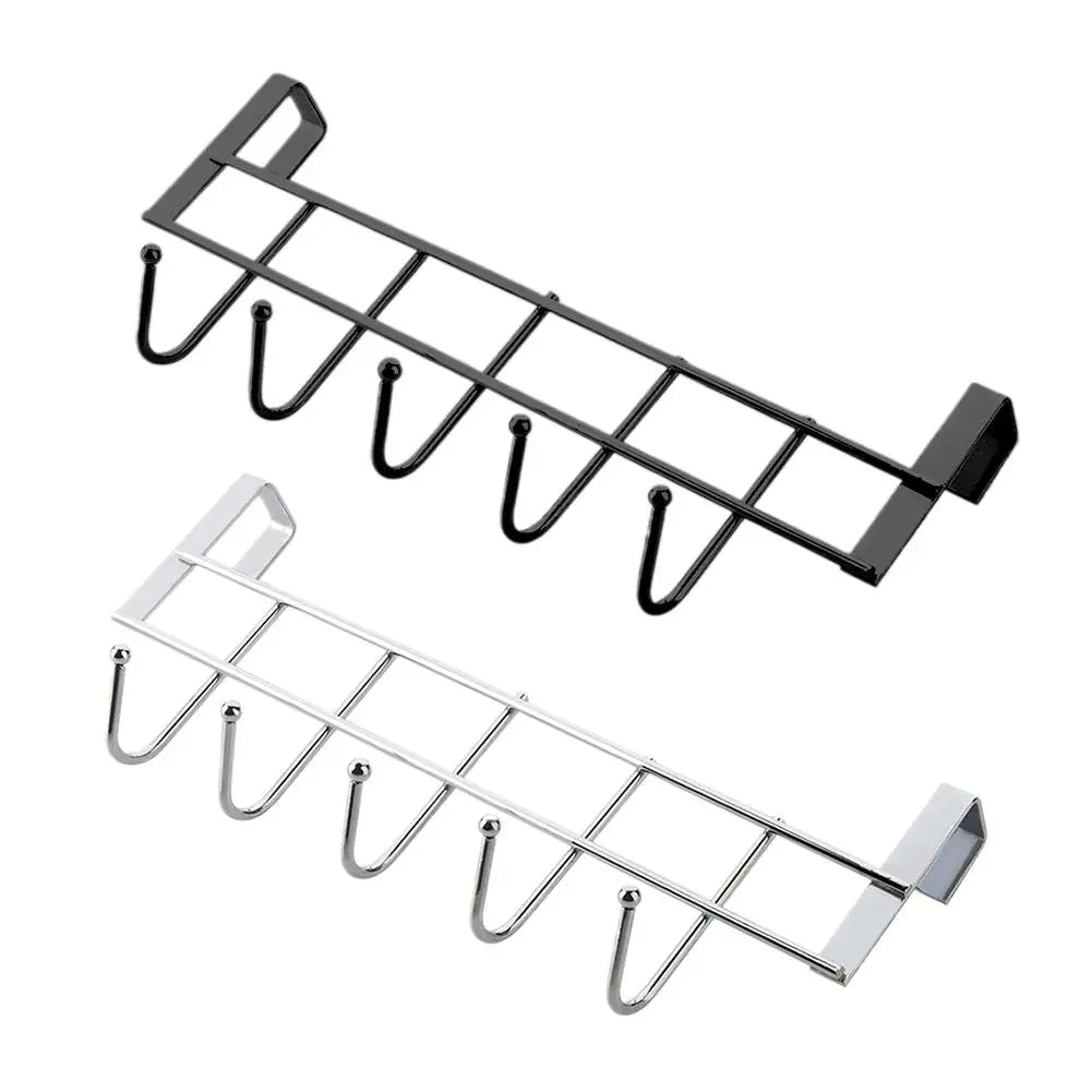 Hooks Over The Door 5 Hooks Home Bathroom Organizer Rack Clothes Coat Hat Towel Bags Keys Hanger Bathroom Kitchen Accessories