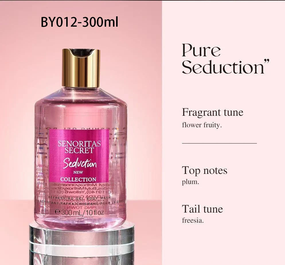 Women's Shower Gel 300ml, Fragrance Shower Gel, Velvet Petal, Water Kiss, Long-lasting Fragrance, Perfume Shower Gel