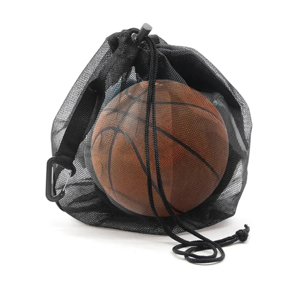 Portable Drawstring Basketball Backpack Mesh Bag Football Soccer Volleyball Ball Storage Bags Outdoor Sports Cycling Equipment