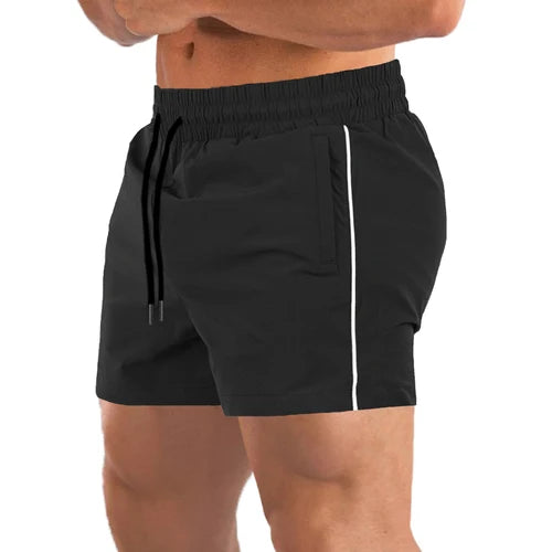 Slim Fit Shorts for Men Sports Gym Fitness Workout Jogger Light Weight Short Pants with Zipper Pockets