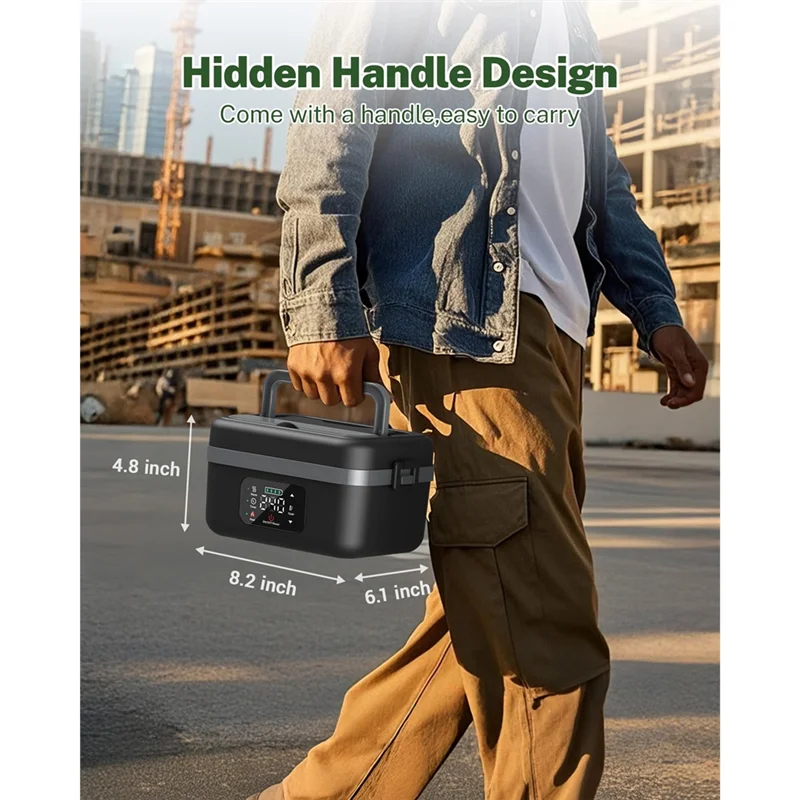 ABBZ-Cordless Electric Lunch Box For Adults, 16000Mah Rechargeable Self-Heating Food Warmers For Office Car Outdoor