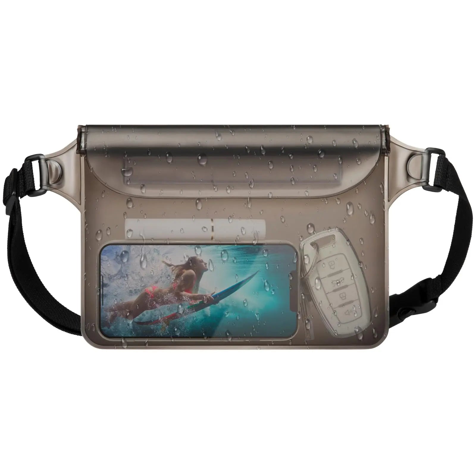 Waterproof Phone Pouch with Adjustable Waist Strap Dry Bag Keep Phone Valuables Safe for Beach Swimming Kayaking Boating Fishing