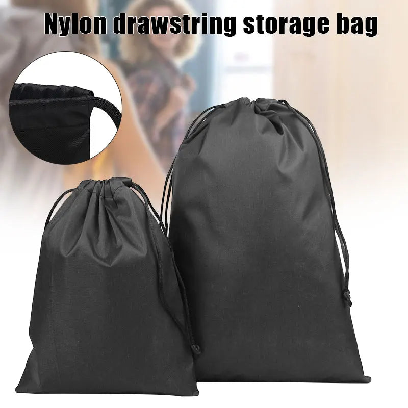 Sacs de rangement en Nylon, sac d'emballage à cordon, housse anti-poussière robuste, poignée en corde Flexible, sac d'organisati
