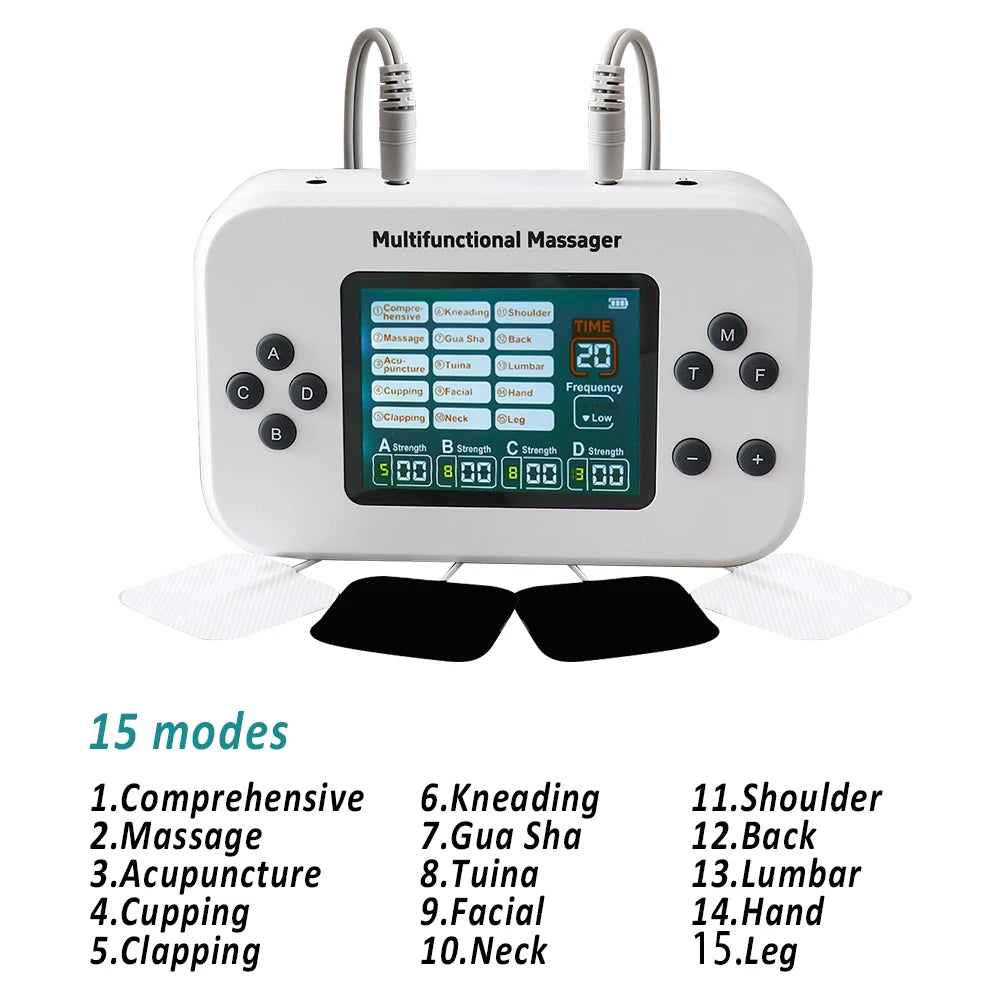 Electric Pulse Tens Massager 4 Outputs EMS Muscle Stimulator Acupuncture Body Massage Digital Therapy Slimming Electrostimulator