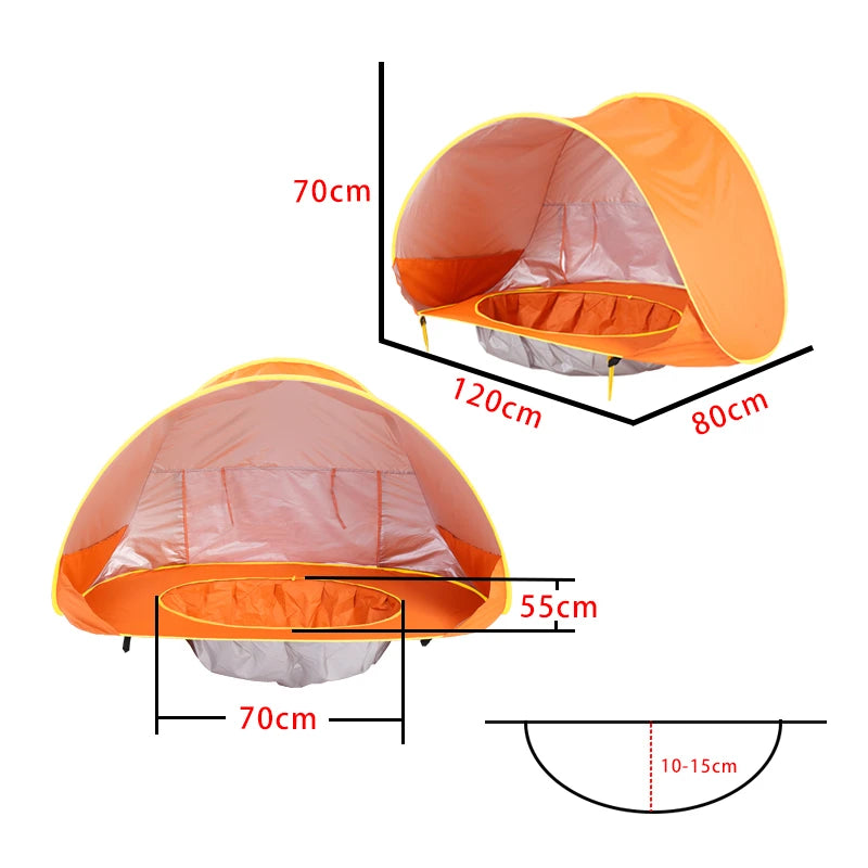 Baby Beach Tent Shade UV Protection Sun Shelter Infant Outdoor Toys Swimming Pool House Beach Tent Toys for Kids Children