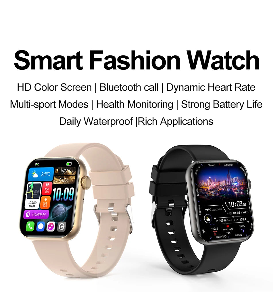 2025 New Smart Watch Full Touch Screen Bluetooth Call AI Voice Heart Rate Waterproof Watches Sports Bracelet Smartwatch Women