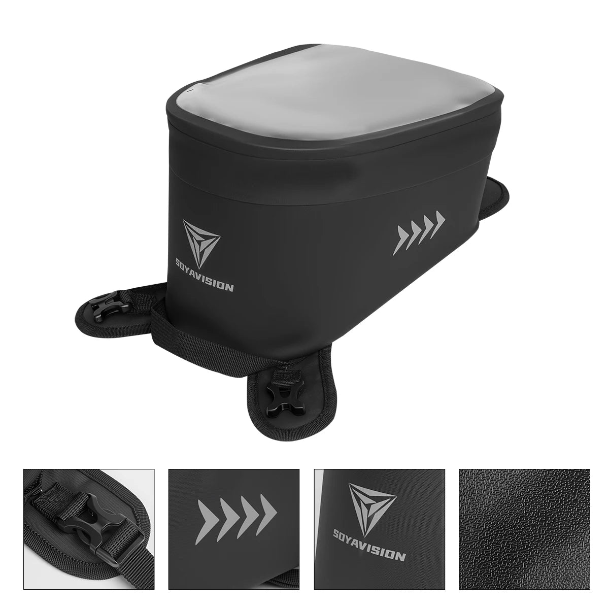 Motorcycle Tank Bag PVC Waterproof Adventure Storage Tank Bags with Straps Touch Screen Universal for Motorbike Off-road Bag