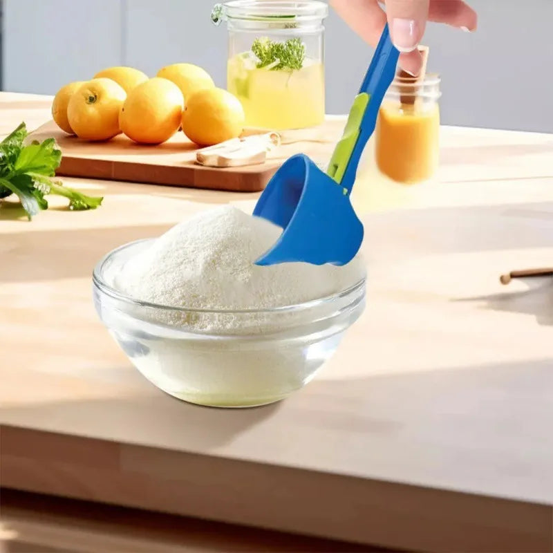 Durable PP Material Mess-Free Protein Powder Scoop Sliding Funnel Measuring Spoonfor Supplement Kitchen Gadget for All Occasions