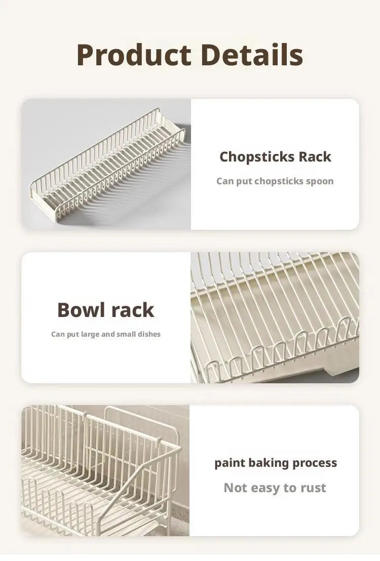 Kitchen Drain Dish Rack Holder Sink Countertop Bowl Chopstick Cutlery Storage Basket Dishes Organizer Hanger Draining Shelf