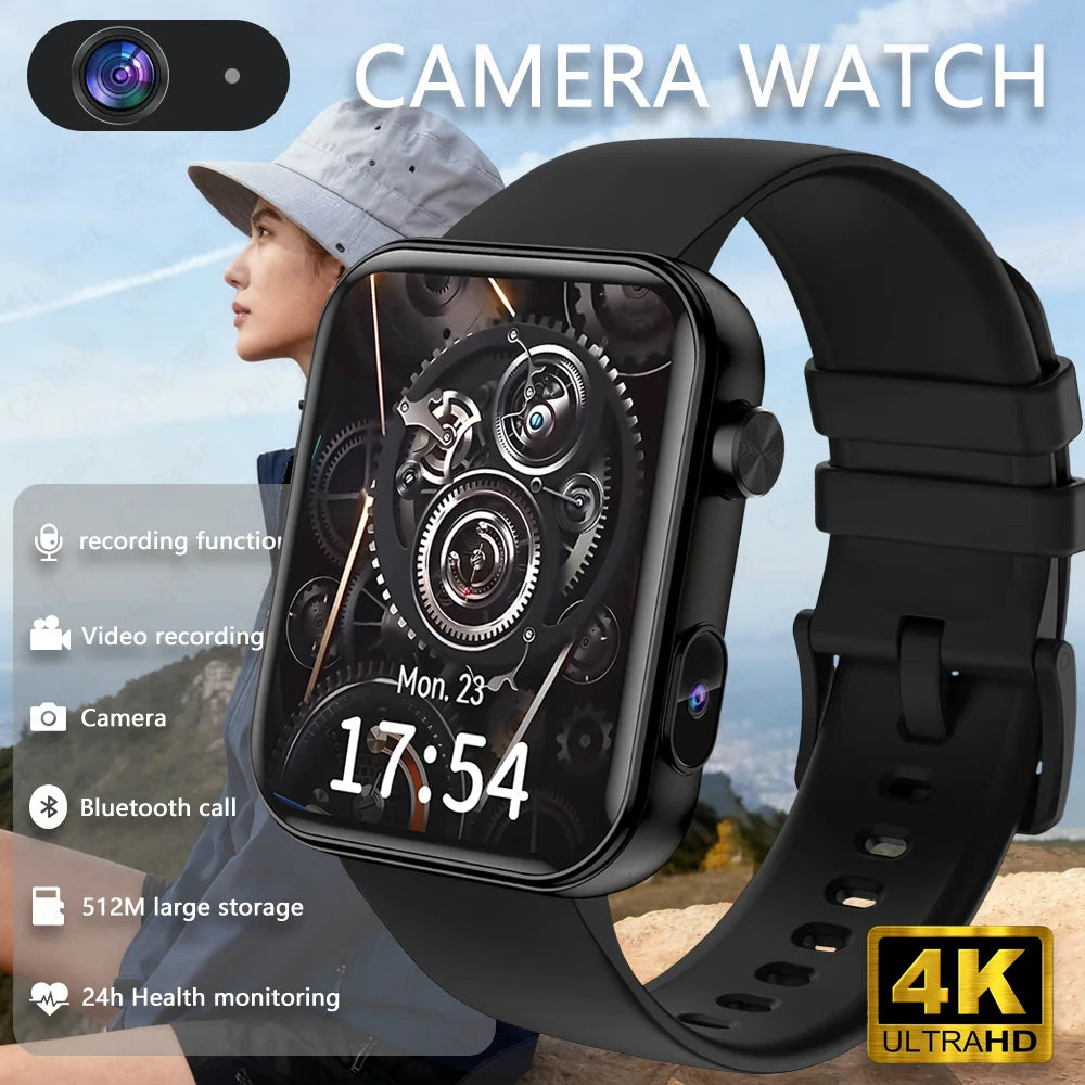 2025 New Smart Watch Men Women Camera Take Photos Record Video Health Monitor Sports Fitness Waterproof BT Call Smartwatch