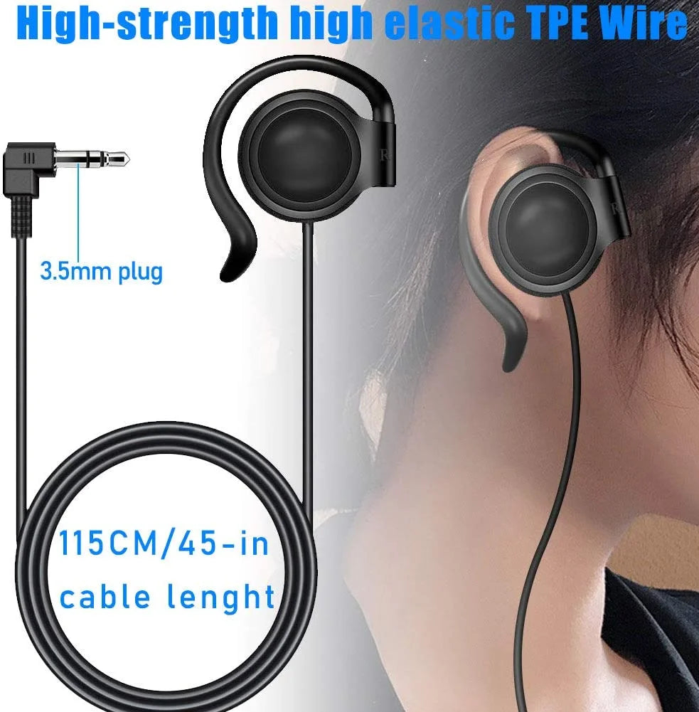 Universal 3.5mm Wired Headphones Unilateral Headset Hanging Ear Style Earphone Stereo Subwoofer Headphone Left/RightEar