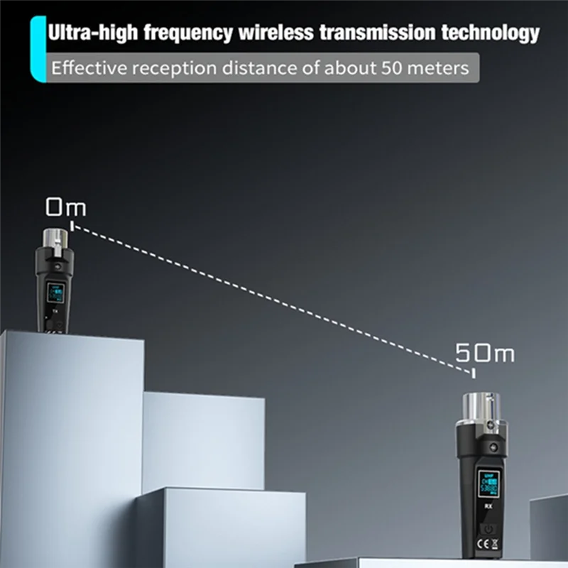 B04C-UHF Wireless XLR Transmitter XLR Transmitter And Receiver Wireless Microphone Receiver For Dynamic Microphone Guitar Audio