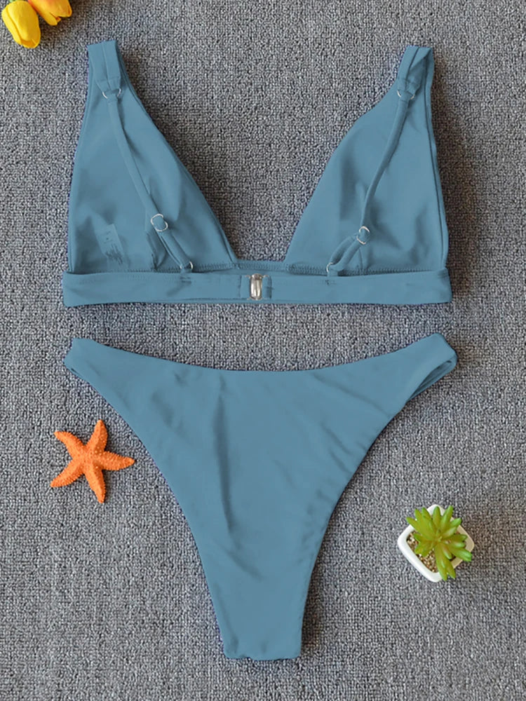 Bikini 2025 Micro Sexy Swimsuit Women Push Up Swimwear Two Piece Bikini Set Solid Bather Bathing Suit Swim Suit Female