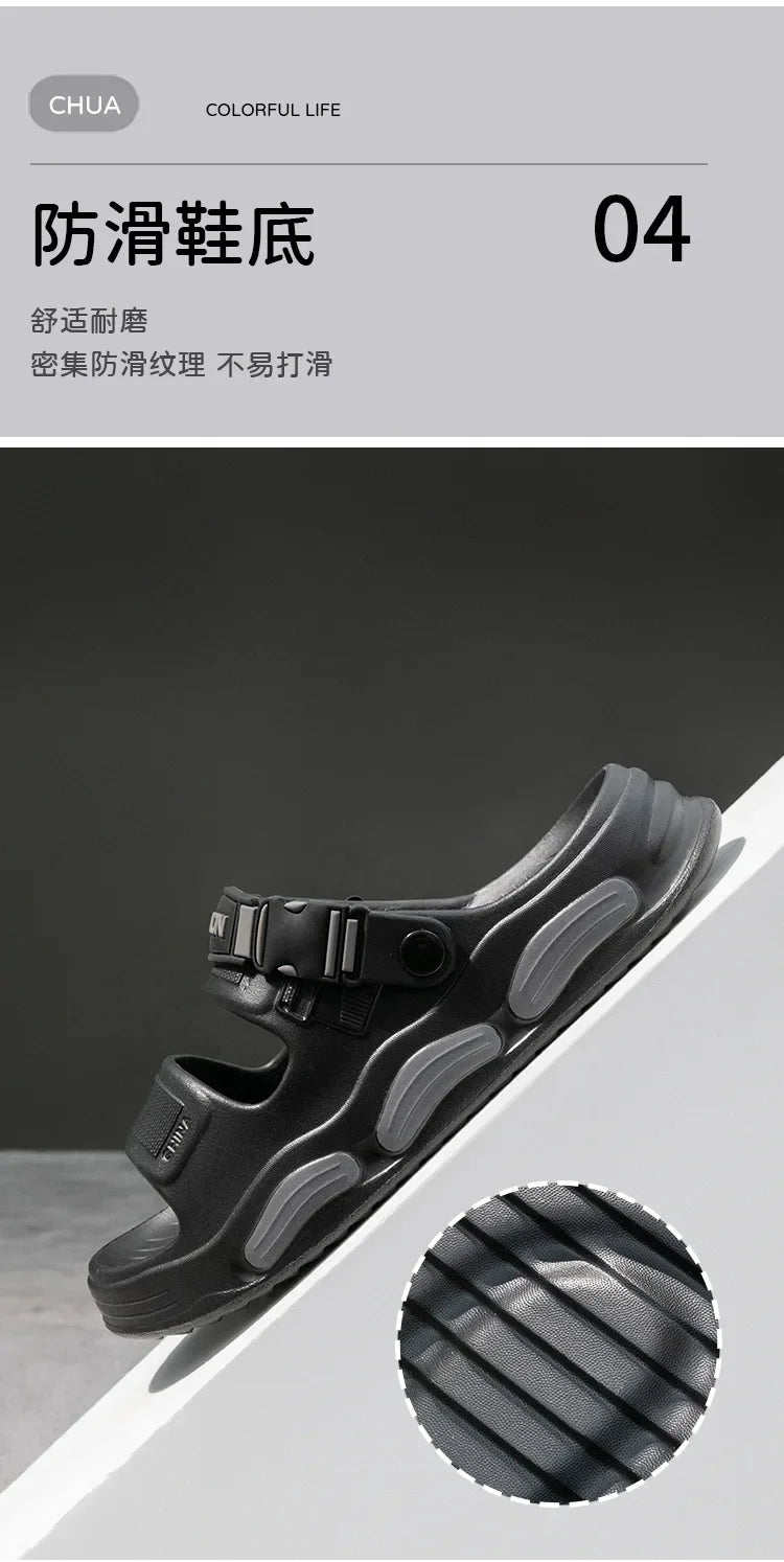 Men's Cloud Soft Thong Slippers Two-Way Wear Thick Bottom Waterproof Non-Slip Driving Comfortable Summer Sandals