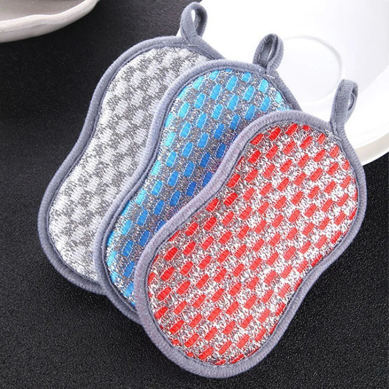 Kitchen Cleaning Sponge Double Sided Sponge Scrubber Sponges For Dishwashing Scouring Pad Dish Cloth Kitchen Cleaning Tools