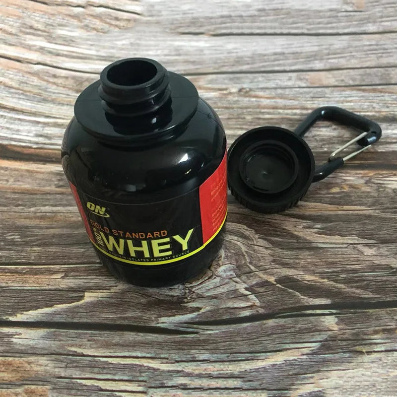 1pc 100ML Outdoor Sport Mini Portable Protein Container Powder Bottle with Whey Keychain Health Funnel Medicine Box