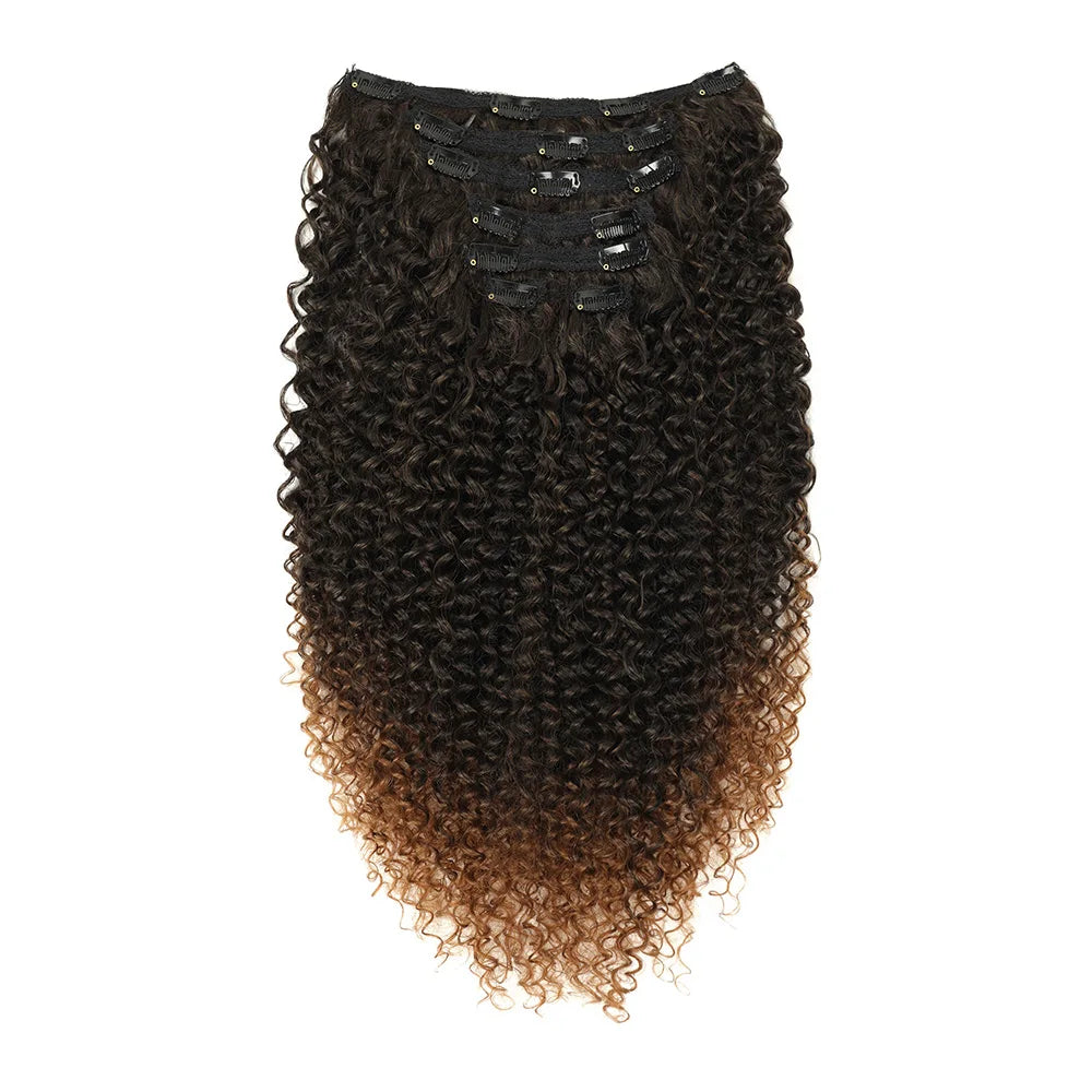 Synthetic Kinky Curly Blonde Hair Extensions Clip Ins for Women Brazilian Remy Hair Extensions 7Pcs with 24 Clips Natural Blonde