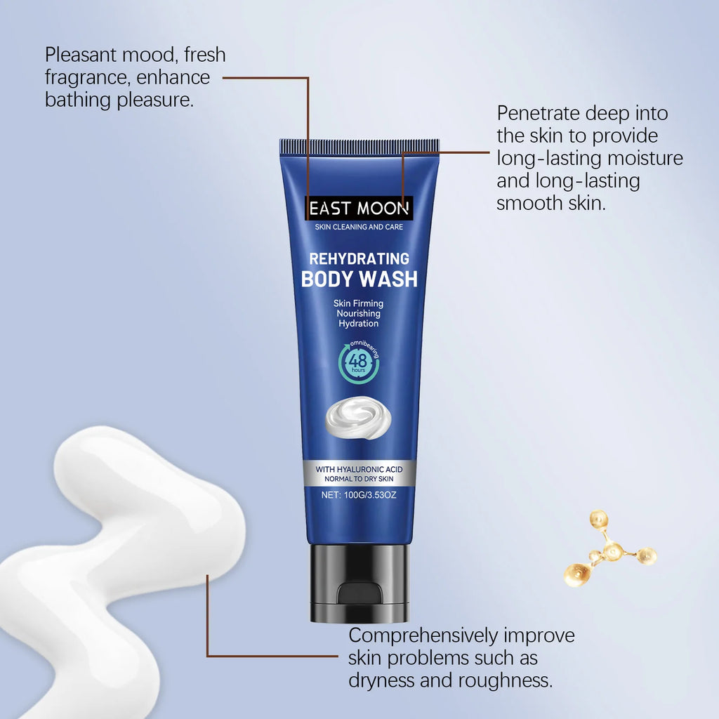 Hyaluronic Acid Shower Gel for Men Deep Cleansing and Moisturizing Oil Balancing Nourishment Gentle Care for Skin Daily Use