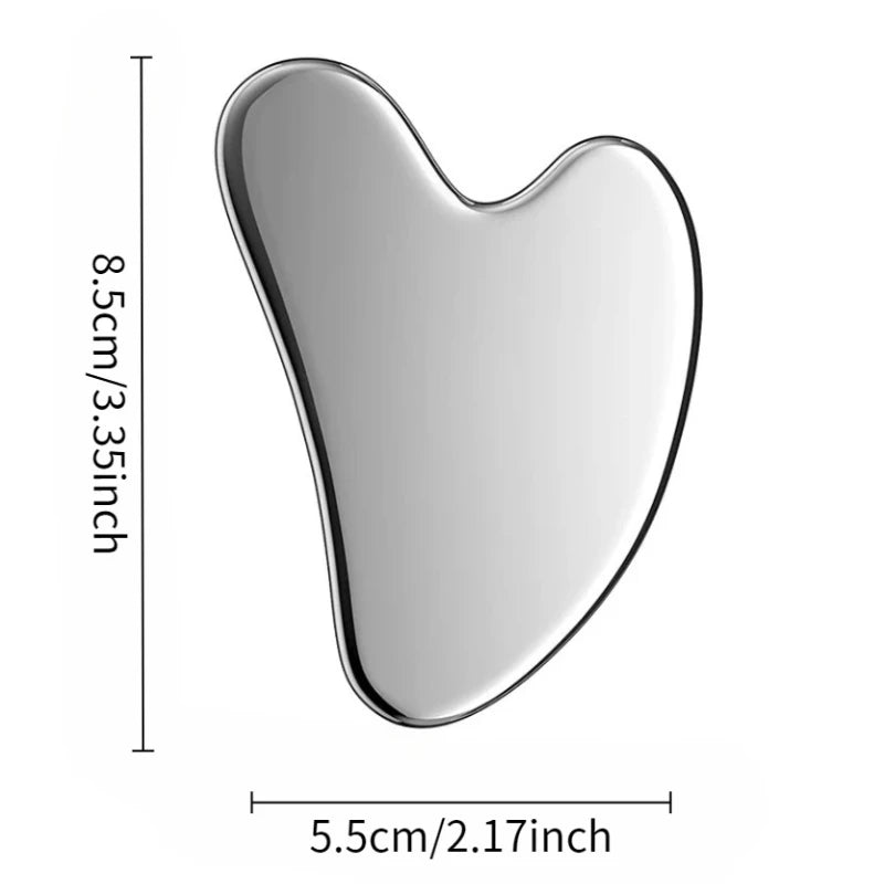 Stainless Steel Gua Sha Board Facial Tool - Skin Tightening Massage Scraping Beauty Tool For Face