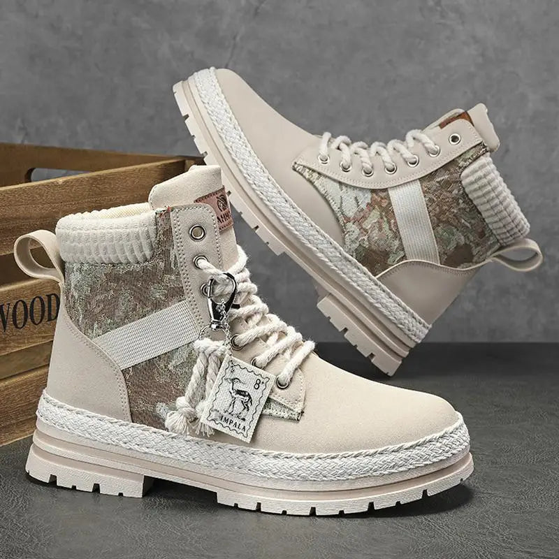 Men Boots Autumn Winter Casual Shoes Designer Luxury Platform Cowboy Chelsea Work Safety Leather Ankle Sneakers Botas Masculino