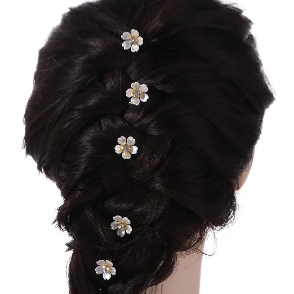 10pcs Dread Locks Flower Decor Hair Ring Metal Cuff Hair Braiding Dreadlocks Beads DIY Charm Hair Braid Rings Clips Men