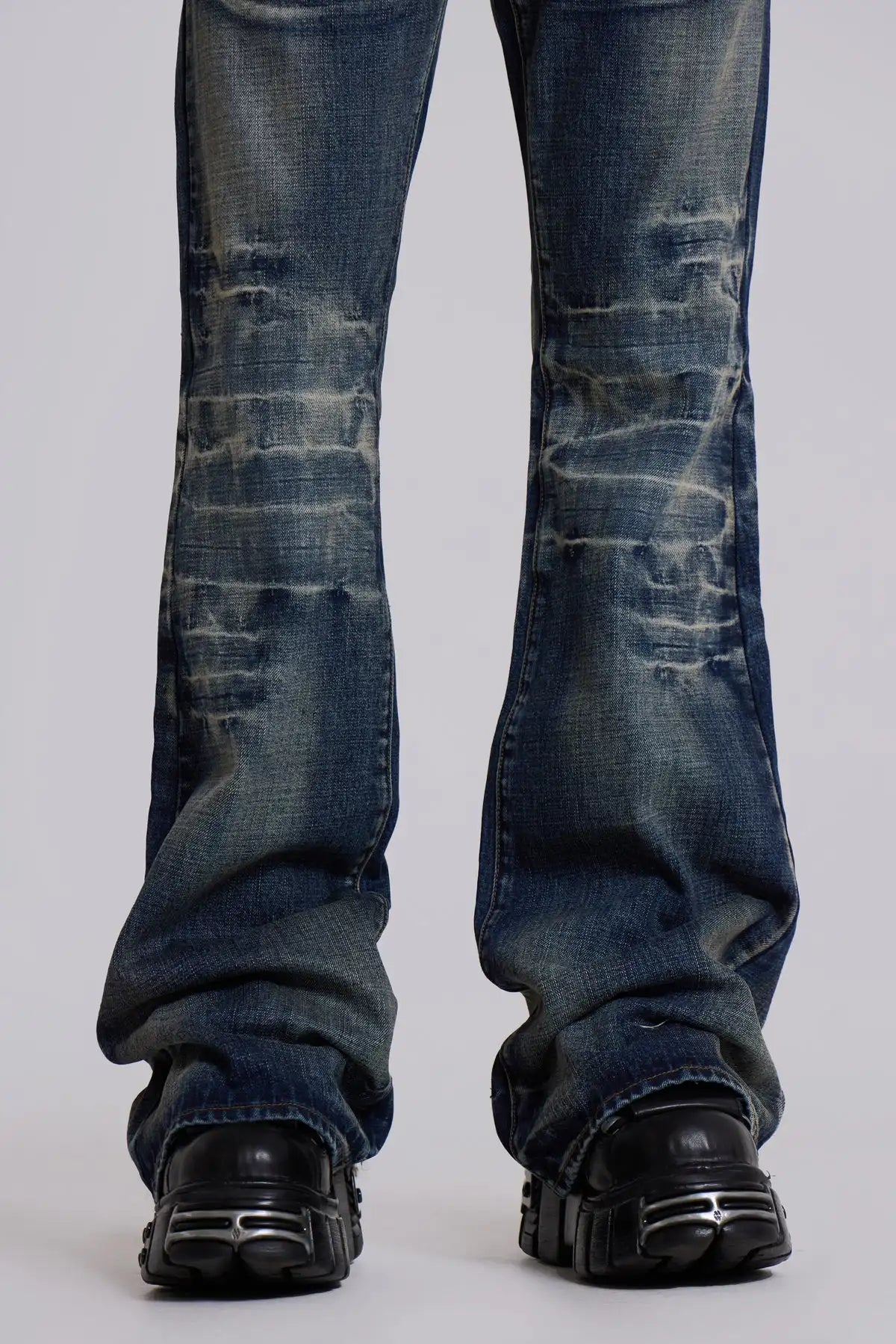 Y2K Arctic White Drift Flared Trumpet Jeans Retro Washed High Street Hip Hop Wide Leg Pants Gothic Slim Fit Unisex Trumpet Jeans