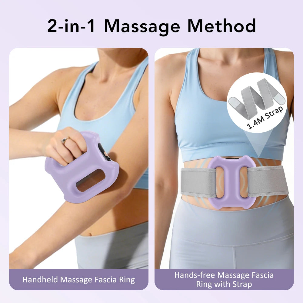 Electric Full-Body Fascia Massager with Belt Dual-Ring Ergonomic Portable Vibration Fat Loss Deep Tissue Body Muscle Relaxation