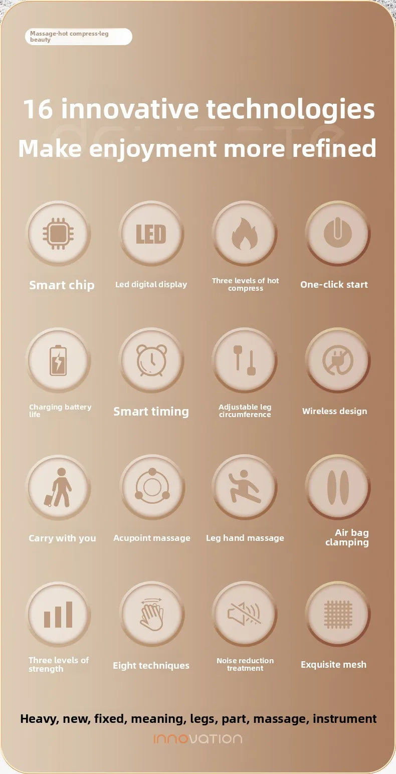 Calf massagerleg air pressure, thigh massager, electric air wave compression, airbag vibration, charging, leg beauty instrument