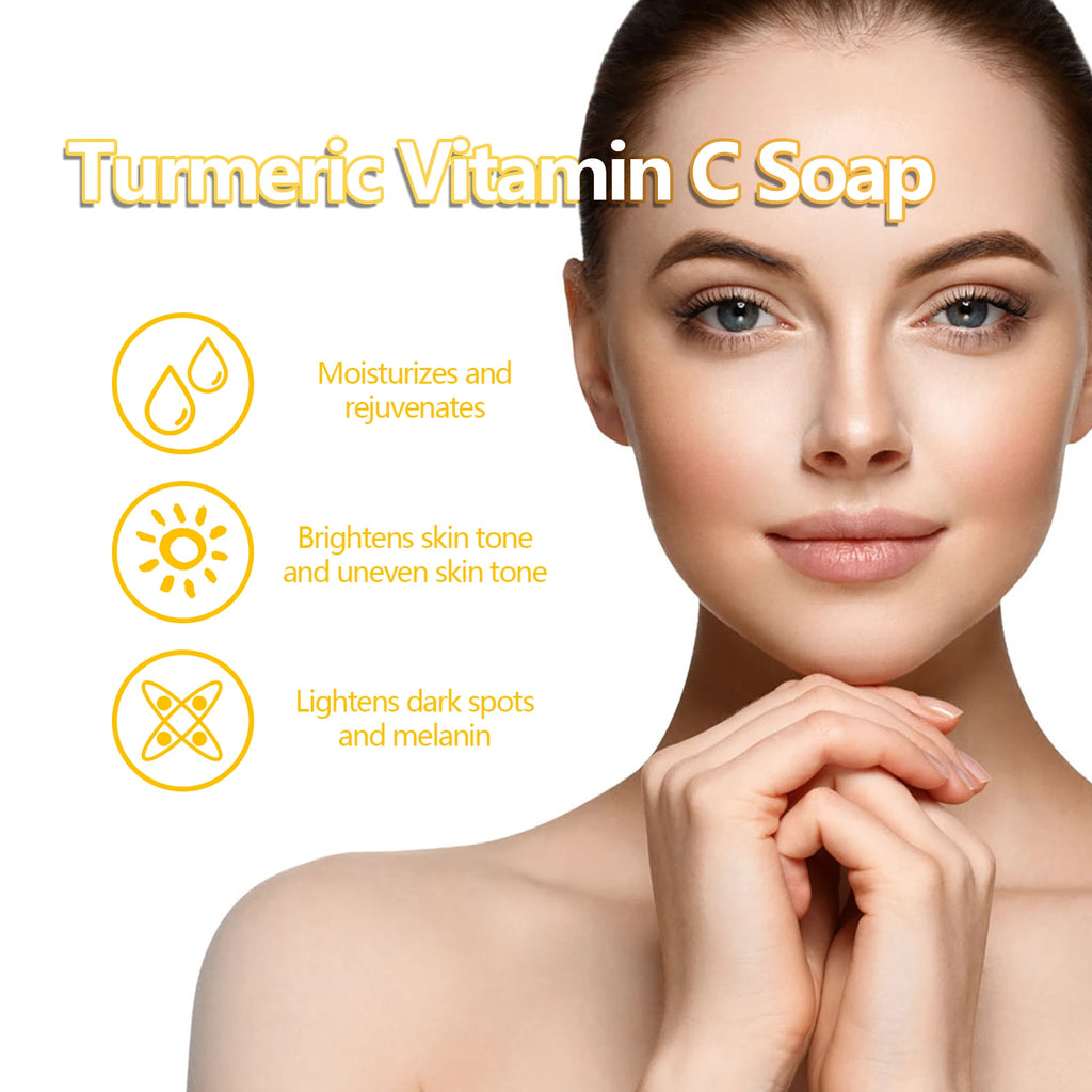 Turmeric Face Soap Brightening Skin Remove Dark Spots Anti-Acne Even Skin Tone Improve Pigmentation Moisturizing Facial Cleanser