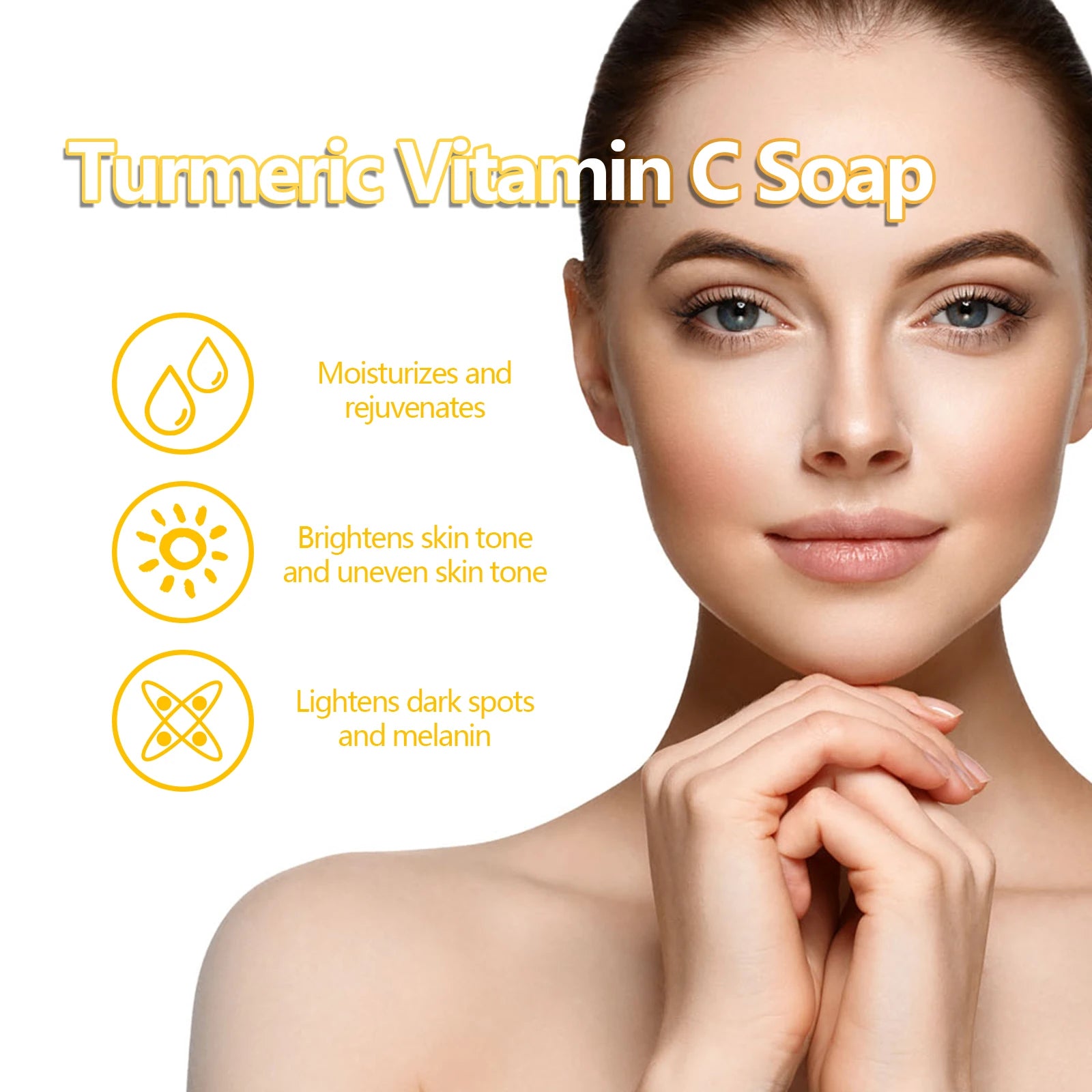 Turmeric Face Soap Brightening Skin Remove Dark Spots Anti-Acne Even Skin Tone Improve Pigmentation Moisturizing Facial Cleanser