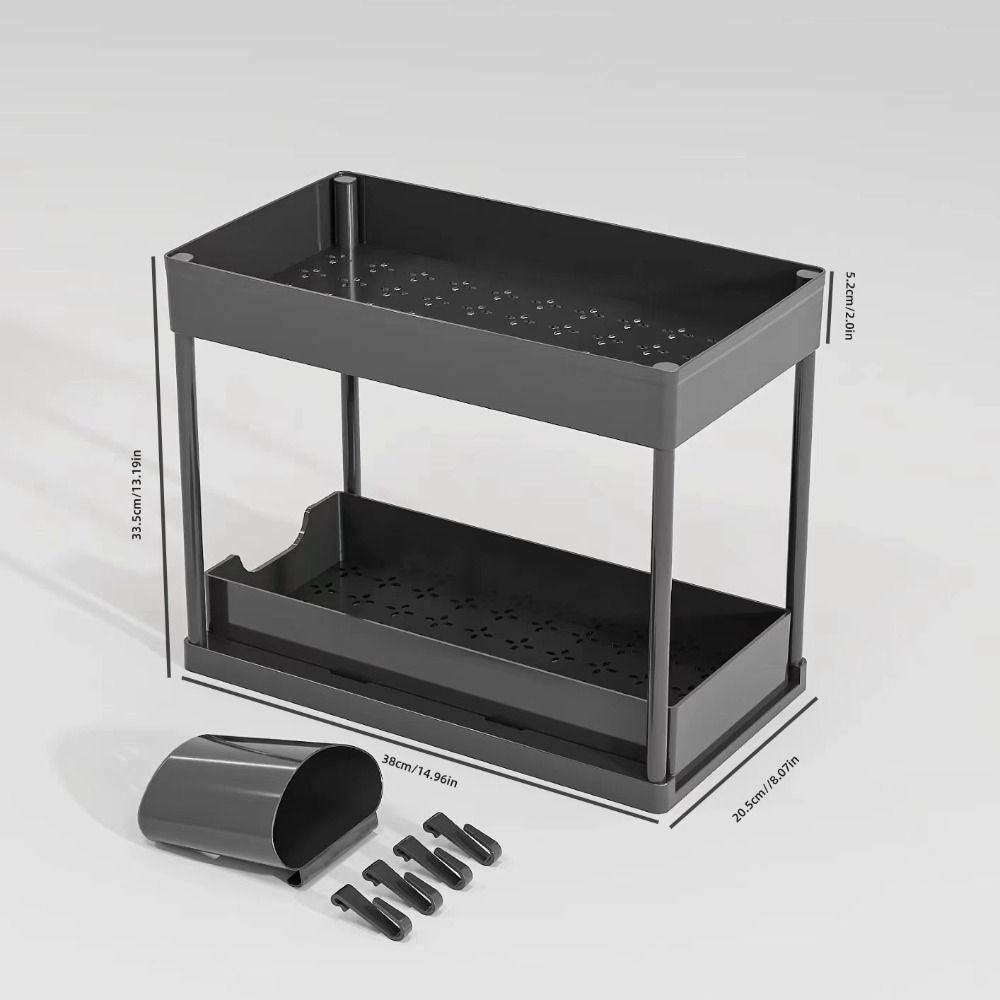 Kitchen Cutlery Organizer 2 Tier S-Shaped Dish Drainer Stable Space-saving Tableware Holder Shelf Metal Cup Drainer Chopsticks